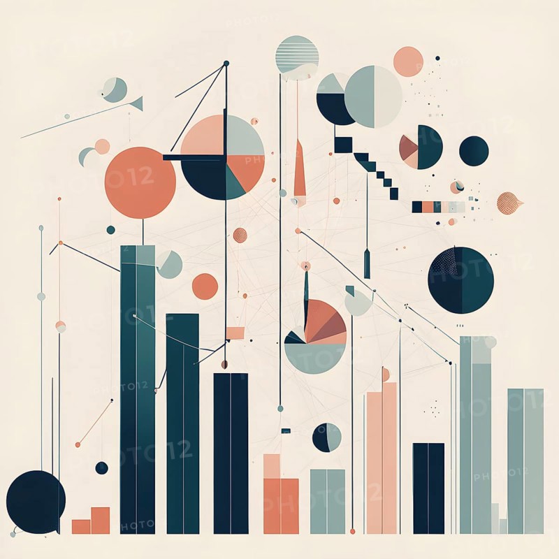 Abstract wallpaper illustration symbolizing finance and business, AI generated