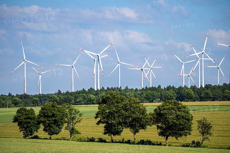 Wind farm north-east of Bad Wünnenberg, Ostwestfalen Lippe, Paderborn district, North Rhine-Westphalia, Germany, Europe
