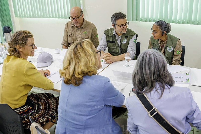 Svenja Schulze (SPD), Federal Minister for Economic Cooperation and Development, visits the national conservation authority ICMBio. Here in conversation with the Minister for the Environment and Climate, Marina Silva. Santarem, 19.07.2024. Photographed on behalf of the Federal Ministry for Economic Cooperation and Development