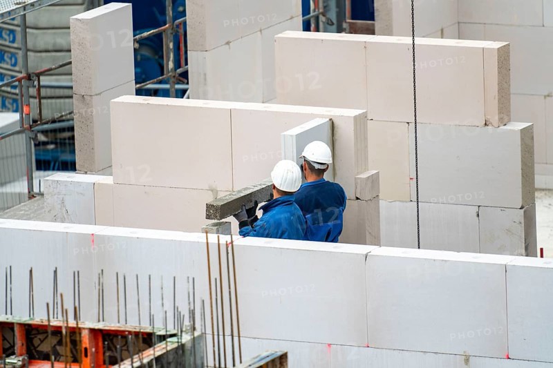 Construction site, new construction of apartment blocks, shell construction, North Rhine-Westphalia, Germany, Europe