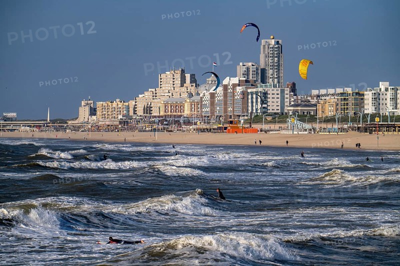 View of the skyline of Scheveningen, which belongs to the city of The Hague and is the largest seaside resort in the Netherlands