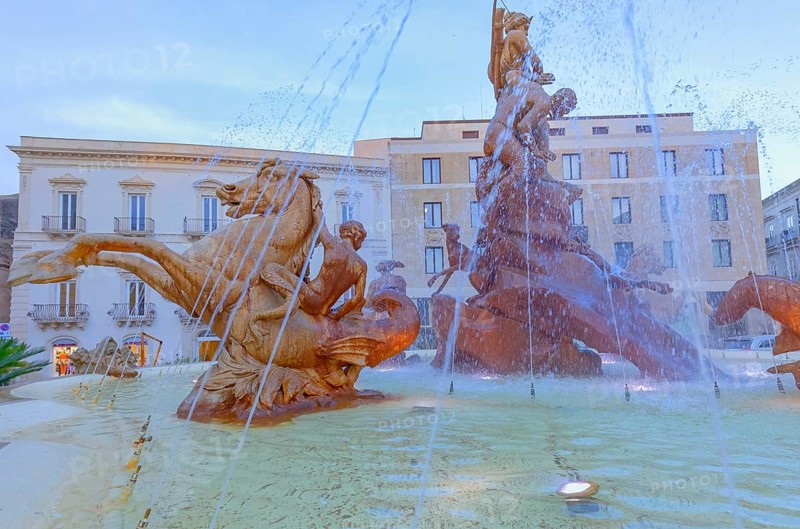 Diana fountain, Ortygia, Syracuse, Sicily, Italy, Europe