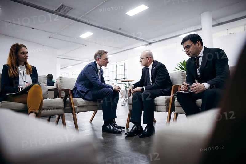 Christian Lindner (FDP), Federal Minister of Finance, meets Mehmet Simsek, Minister of Finance of Turkey for talks at the G20, G7 Finance Ministers and Central Bank Governors Meeting, in Sao Paulo, 28 February 2024. Photographed on behalf of the Federal Ministry of Finance (BMF)