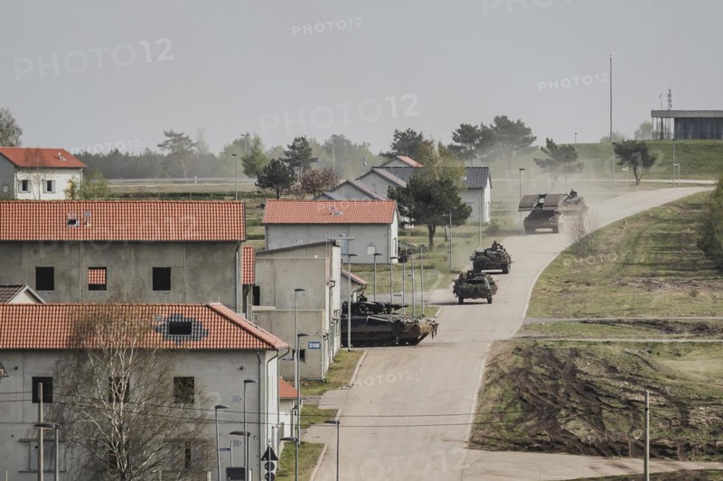 Bundeswehr exercise with armed forces from Norway and the Czech Republic during the 'Wettiner Schwert' exercise as part of Quadriga 2024 in the training town of Schnöggersburg, 8 April 2024
