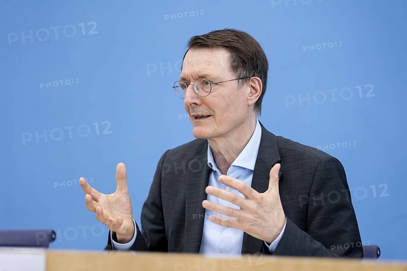 Karl Lauterbach (SPD), Federal Minister of Health, recorded during the press conference on the resolution on the Healthcare Reform Act (GVSG) at the Federal Press Conference in Berlin, 22 May 2024