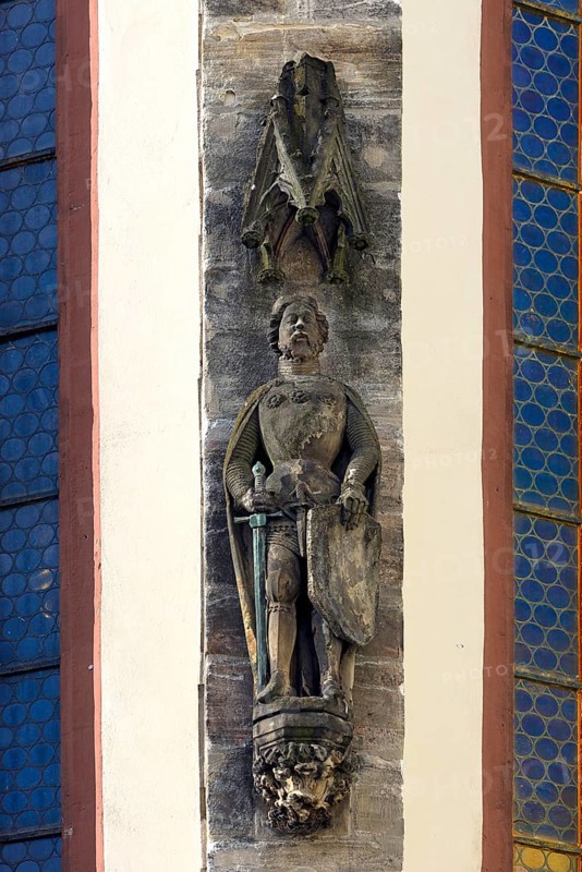 Statue of Emperor Charles IV at the Matienkirche, Sulzbach-Rosenberg, Upper Palatinate, Bavaria Germany