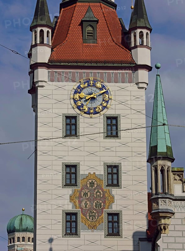 Europe, Germany, Bavaria, Munich, City, Marienplatz, Old Town Hall, Tower and clock tower, View from east, Hamburg, Hamburg, Federal Republic of Germany, Europe
