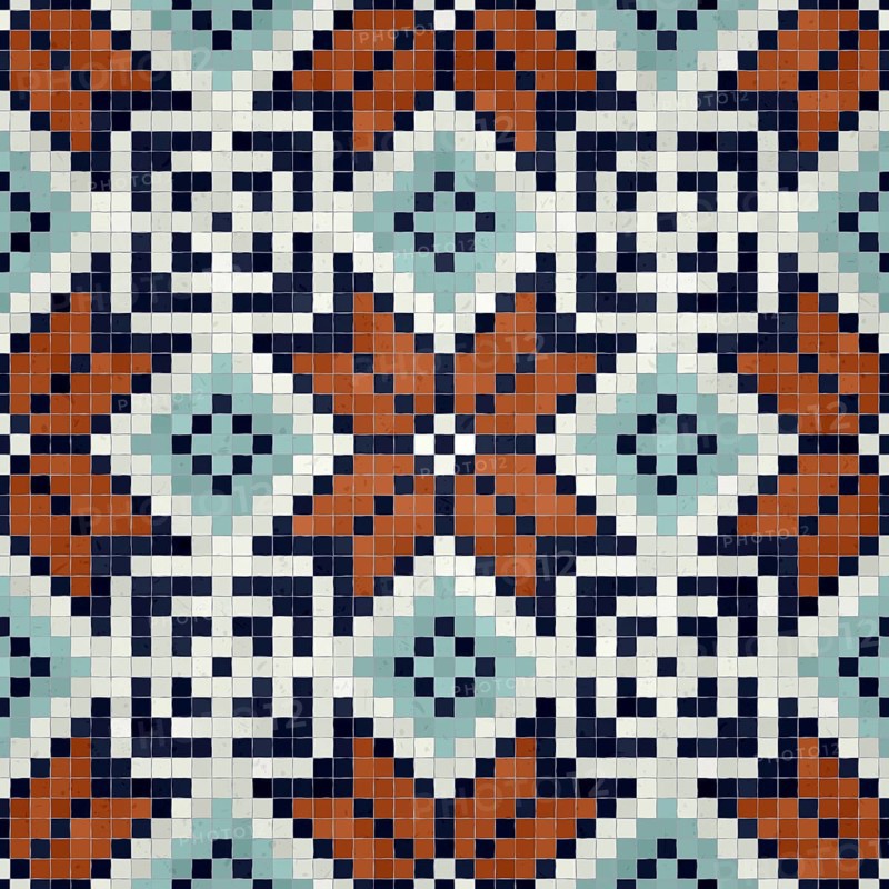 Mosaic tiles background, seamless vector pattern