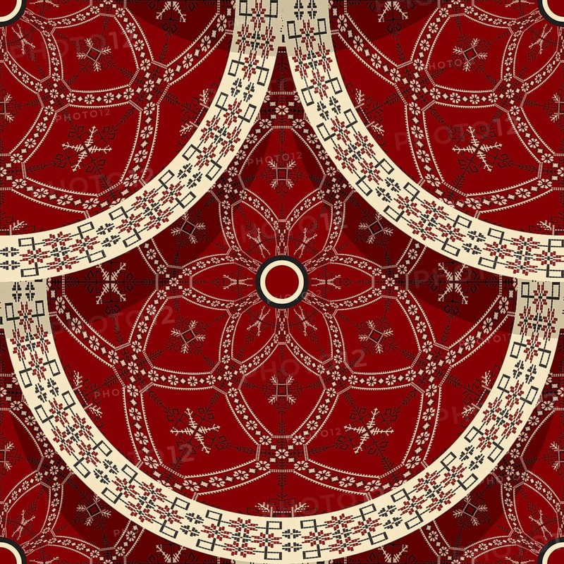 Seamless Latvian embroidery circular pattern, vector template for your design