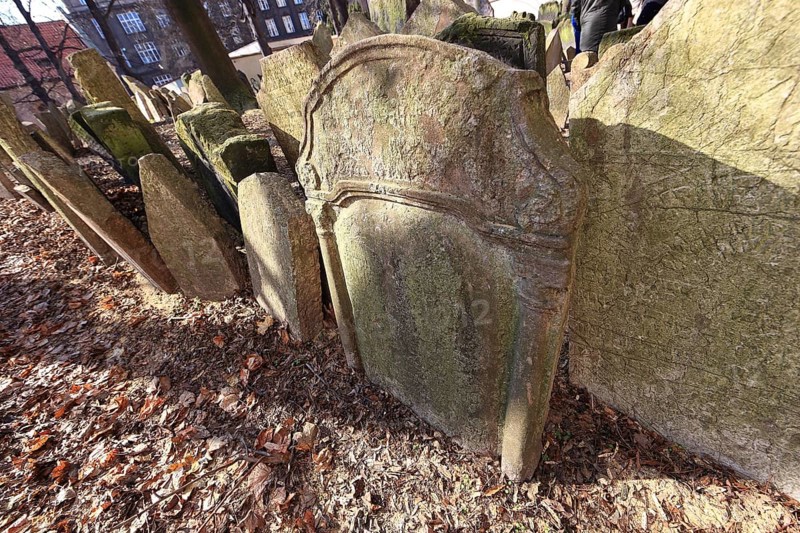 The Old Jewish Cemetery in the Josefov district is one of the most historically significant Jewish cemeteries in Europe. It contains over 12, 000 gravestones and presumably the remains of 100, 000 people, Prague, Czech Republic, Europe