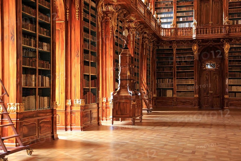 In the monastery library, the library hall in the Strahov Praemonstratensian Monastery, Prague, Czech Republic, Europe
