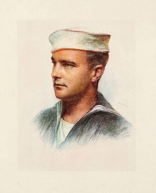 The Allies in the First World War, Italy, Sailor, Roy L. Berber from San Raphael, California, Historical, digitally restored reproduction from a 19th century original, Record date not stated, Europe