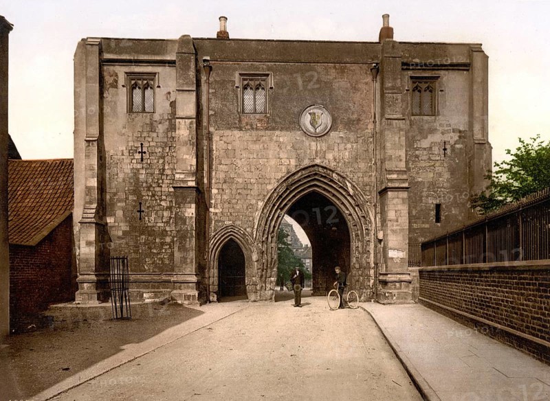 The Bayle, a building which was a gatehouse to the Bridlington Priory and later served as a prison, court, and townhall, Bridlington, the Bayle Gate, Yorkshire, England, digitally restored reproduction from a 19th century original, record date not stated, the Bayle a building which was a gatehouse to the Bridlington Priory and later served as a prison, court, and townhall, the Bayle Gate, digitally restored reproduction from a 19th century original, record date not stated