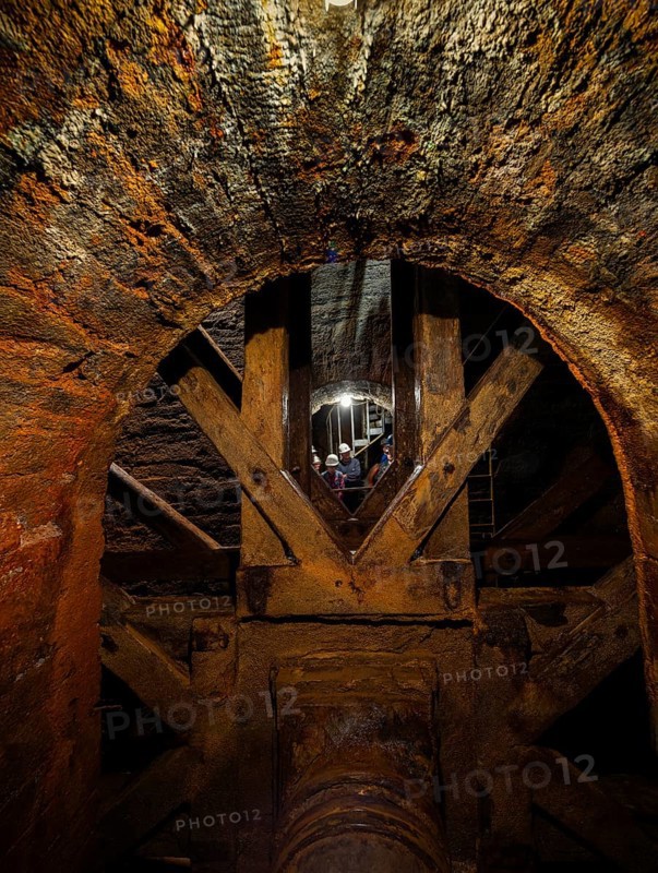 Turmhofschacht poke wheel system The Turmhof poke wheel was built to drive a wet poke mill for ore processing and was in operation from 1846 to 1889. It is the last functioning waterwheel in German ore mining that is still largely in its original condition. 19th Day of Mining and Metallurgy Displays in the District of Central Saxony, Freiberg, Saxony, Germany, Europe