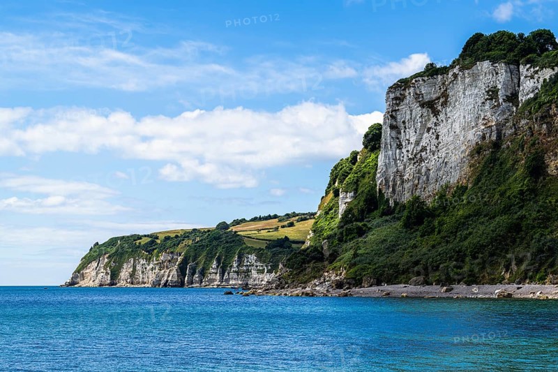 White Cliff from a drone, Jurassic Coast, Seaton, Devon, England, United Kingdom, Europe
