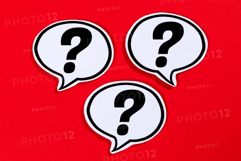 Question mark as a symbol for question Questions Help Problem Information Support in speech bubbles Communication Concept Talking