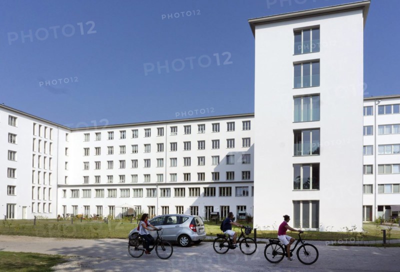 The picture shows the flats in Prora that have been converted into luxury holiday flats. The four-kilometre-long seaside resort of Prora on the island of Rügen, which was built by the National Socialists, was intended to be a holiday resort for 20, 000 people directly on the Baltic Sea. Under the name Neues Prora, luxury holiday flats are now being built in the listed complex right by the sea, 13.09.2016