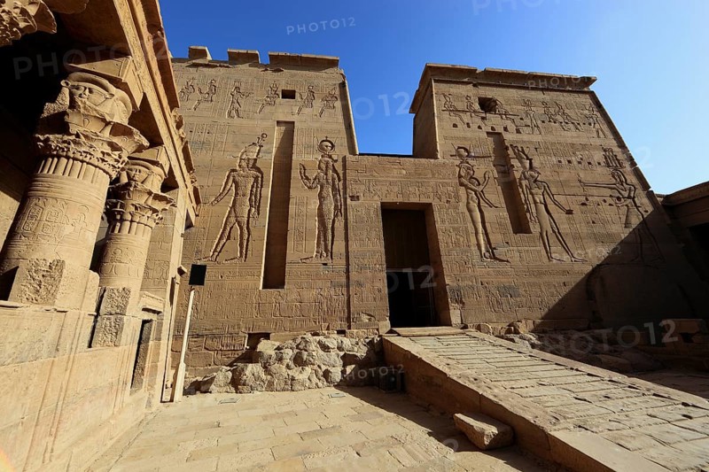 Temple of Isis, Temple of Isis of Philae on the island of Agilkia, Temple of Isis, part of the temple complex, Africa, Upper Egypt, Egypt, Africa