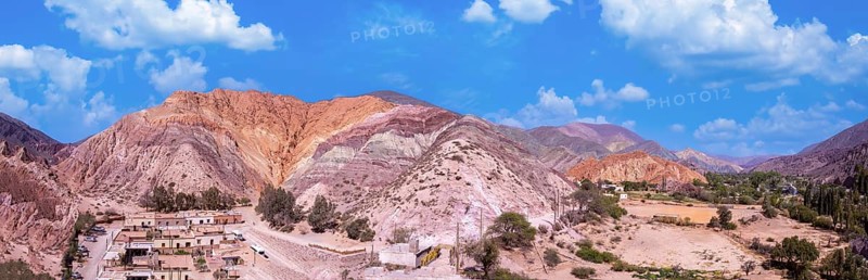 Argentina, Jujuy, Andes, Purmamarca Seven Colors Hill, Cerro Siete Colores in Quebrada Purmamarca, South America