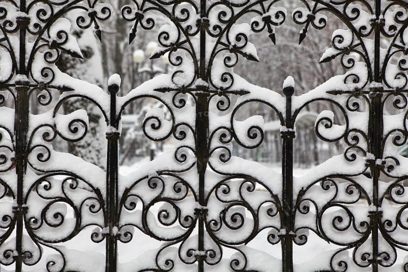 Forging in snow. Krasnodar. Russia