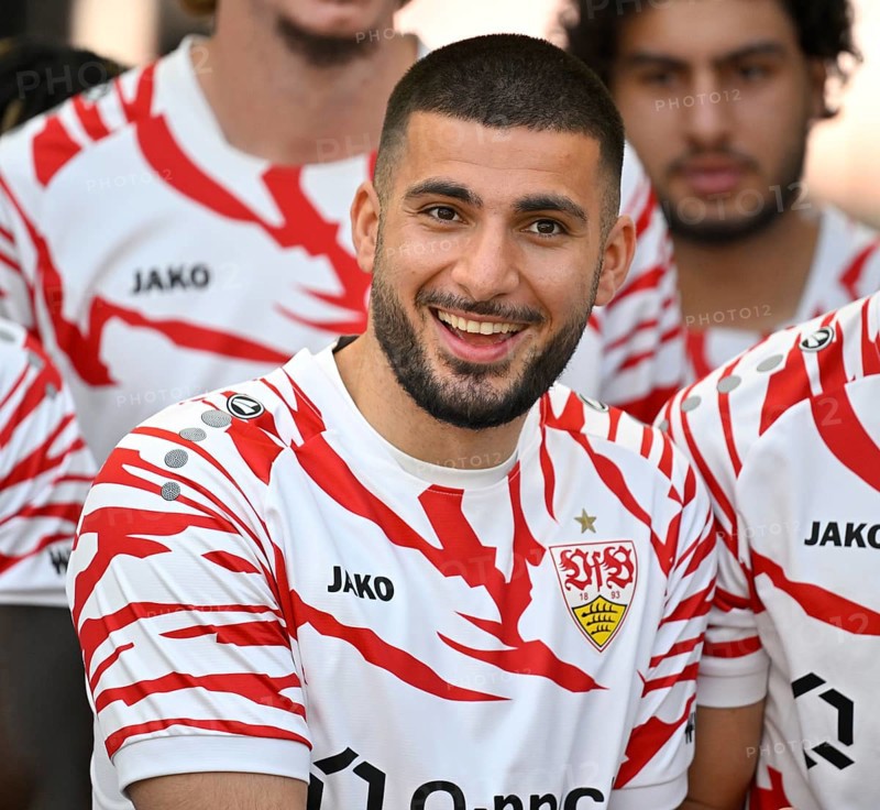 Deniz Undav VfB Stuttgart (26) Portrait, smiling, MHPArena, MHP Arena Stuttgart, Baden-Württemberg, Germany, Europe