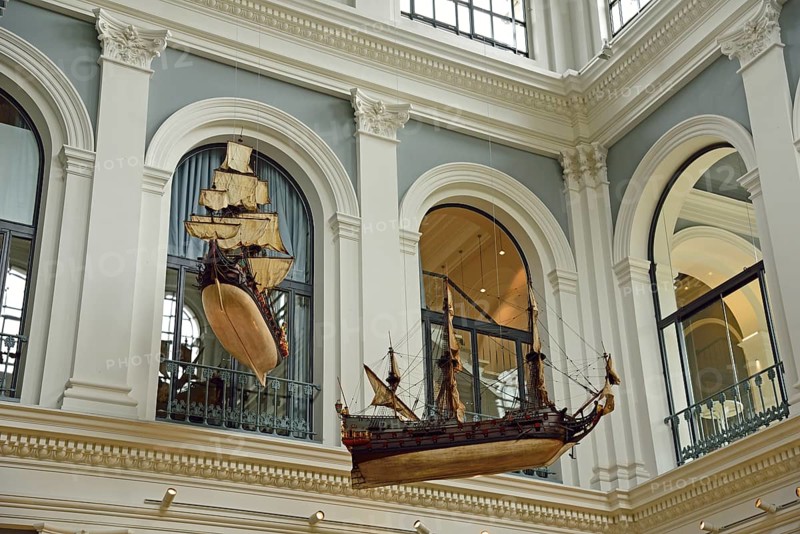 Europe, Germany, Hamburg, City, Chamber of Commerce, House in the House, Ship models of convoy ships, Europe