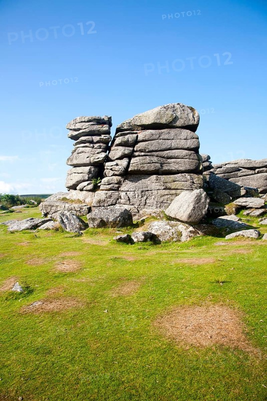 Granite upland landscape at Combestone Tor, near Hexworthy, Dartmoor national park, Devon, England, United Kingdom, Europe