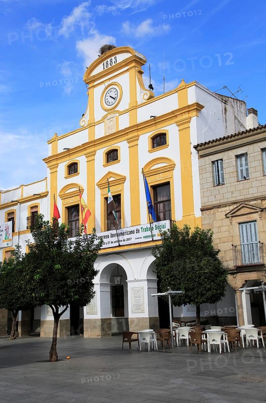 Nineteenth century Town hall Ayuntamiento building, Merida, Extremadura, Spain, Europe