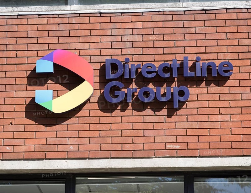 Direct Line Group insurance company offices, Princes Street, Ipswich, Suffolk, England, UK close up of sign