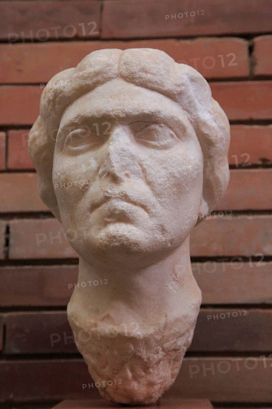 Bust of woman, Museo Nacional de Arte Romano, national museum of Roman art, Merida, Extremadura, Spain 1st century AD