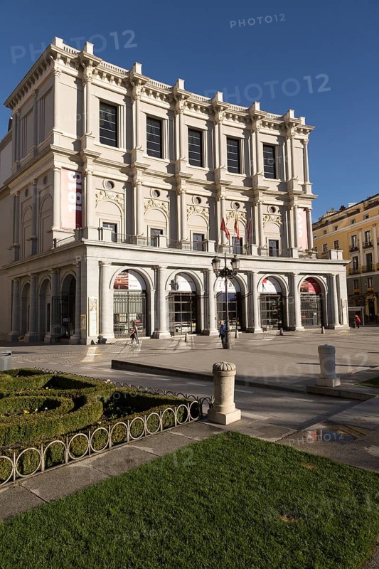 Teatro Real opera house theatre building in Plaza de Oriente, Madrid, Spain, Europe
