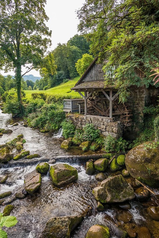Historic mill, Mühlenweg, Ottenhöfen, Ortenau, Black Forest, Baden-Württemberg, Germany, Europe