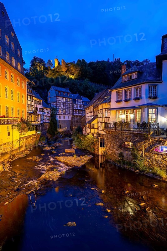 The town of Monschau, in the Eifel, on the river Rur, the Red House, North Rhine-Westphalia, Germany, Europe