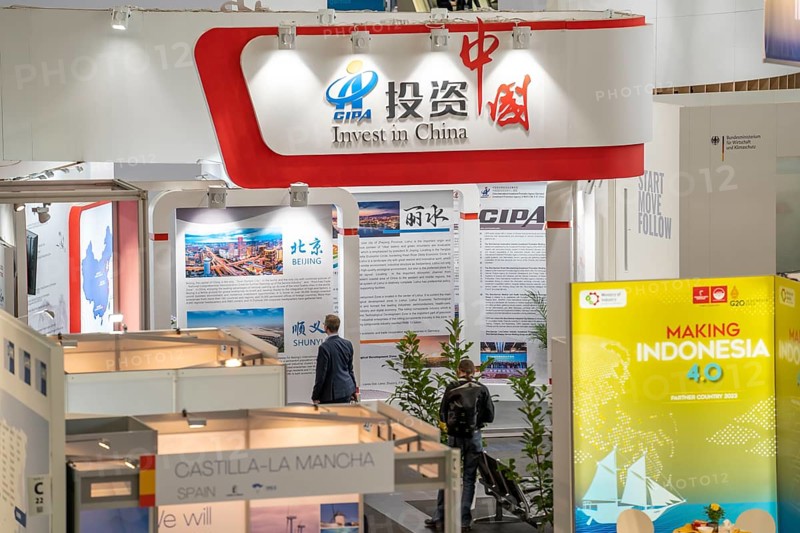 First day at Hannover Messe 2022, industrial trade fair, after a 2-year corona break, exhibition hall, GIPA, Invest in China exhibition stand, Lower Saxony, Germany, Europe