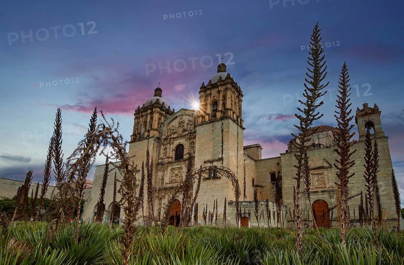 Landmark Oaxaca Cathedral Our Lady of the Assumption on the main Zocalo Square in historic city center.