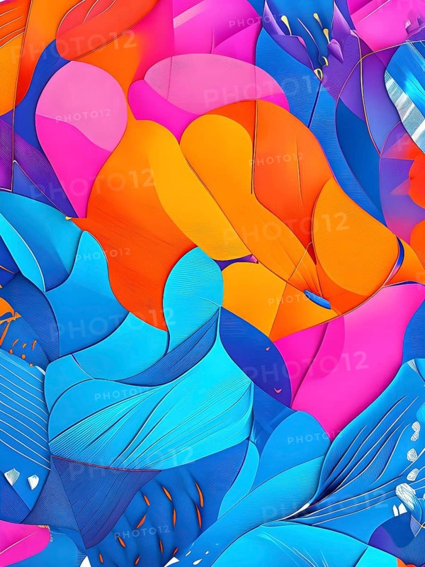Vibrant patchwork of abstract shapes with pencil texture details, perfect for a variety of creative projects, AI generated