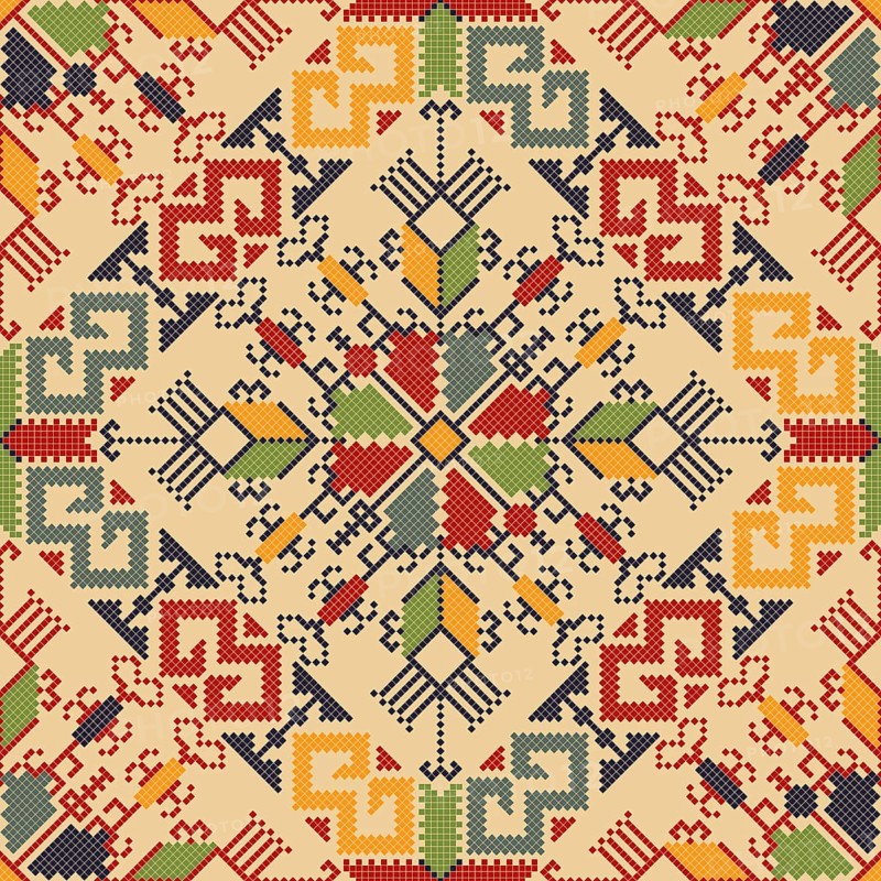 Traditional Bulgarian embroidery vector pattern
