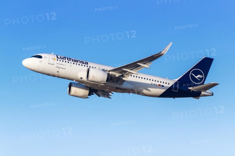A Lufthansa Airbus A320neo aircraft with the registration D-AIJI at the airport in Munich, Germany, Europe