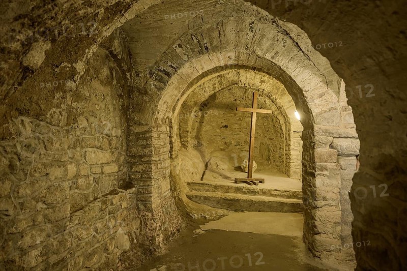 Lower church of Saint Martin du Canigou Abbey, Casteil, Département Pyrénées-Oriental, France, Europe