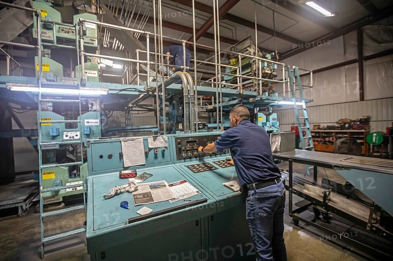 Liberal, Kansas, Danny Moura runs the printing press at the Leader & Times. Besides its own paper, the company prints weekly community newspapers for publishers in Kansas, Colorado, Texas, and Oklahoma, helping to keep local journalism alive. Across the country, more than 2, 000 local newspapers have closed in recent years
