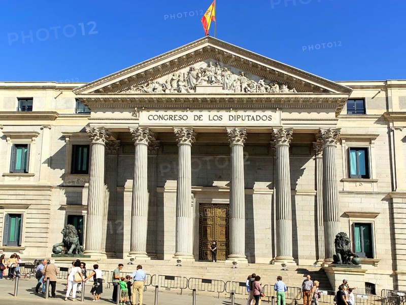 Palacio de las Cortes, Congreso de Los Diputados, Congress of Deputies, Houses of Parliament, Madrid, Spain, Europe