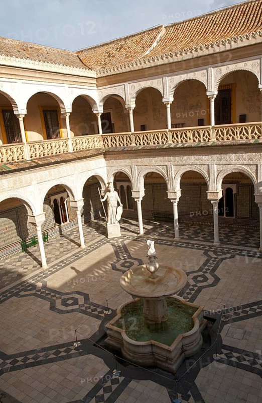 La Casa de Pilatos palace in Seville, Spain, home of Dukes of Medinaceli in Renaissance Italian and Mudéjar Spanish styles considered as the prototype of the Andalusian palace, Europe