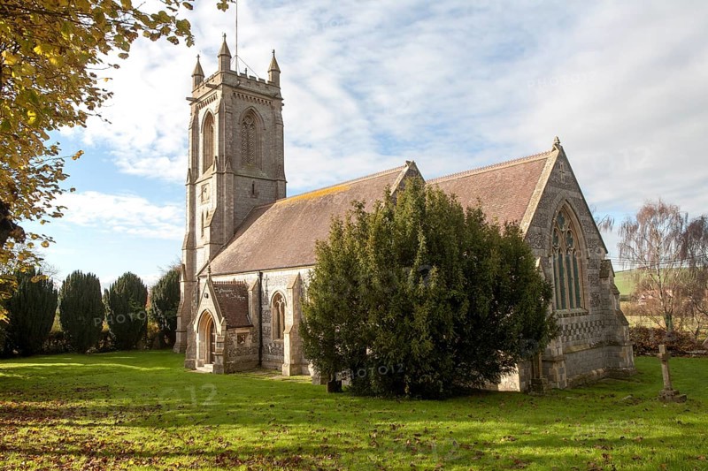 Parish church St Michael and All Angels village of West Overton in Wiltshire, England, UK