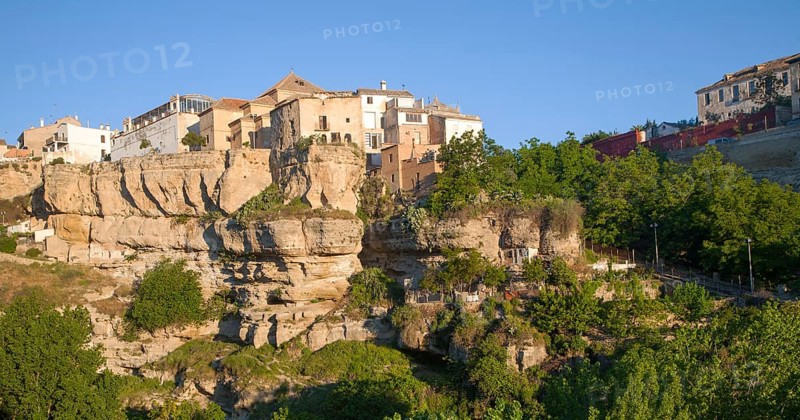 River Tajo limestone gorge cliffs, Alhama de Granada, Spain, Europe