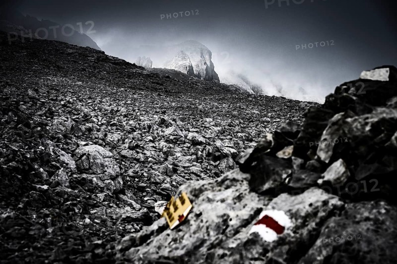 Rätikon mountains with cloudy sky, Tschagguns, Rätikon, Montafon, Vorarlberg, Austria, Europe