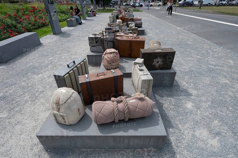 Memorial to Jews deported during the Nazi era at the Deportations Memorial, 1941 to 1944, Bahnhofsplatz, Würzburg, Lower Franconia, Bavaria, Germanybd
