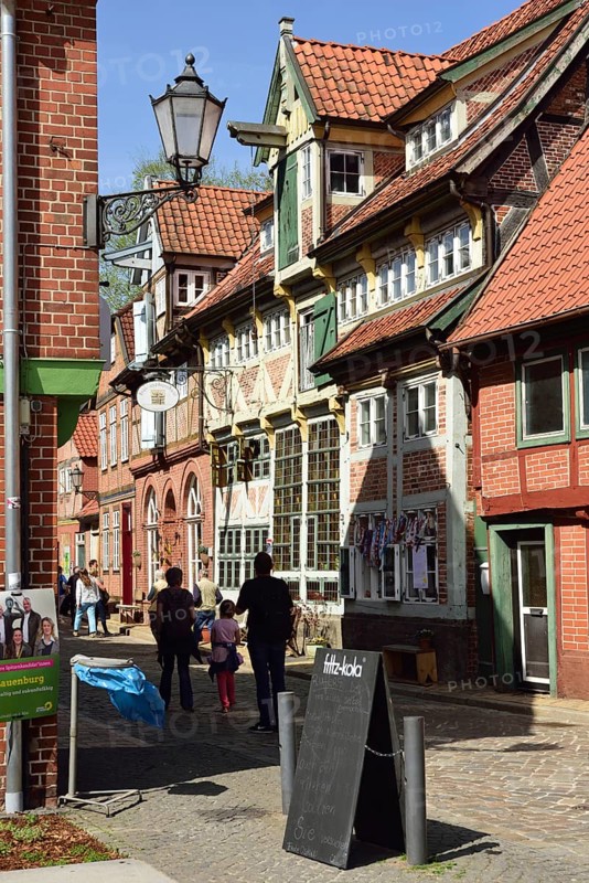 Europe, Germany, Schleswig-Holstein, Hamburg metropolitan region, Lauenburg, Elbe, Elbe road, old town, historic buildings, half-timbered houses, brewery and distillery, distillery, Hamburg, Hamburg, Federal Republic of Germany, Europe
