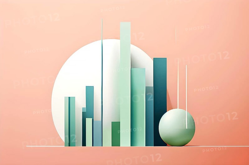 Abstract wallpaper illustration symbolizing finance and business, AI generated