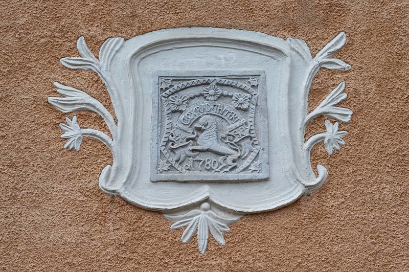 Coat of arms at Betzenstein Castle, Betzenstein, Upper Franconia, Bavaria, Germany, Europe