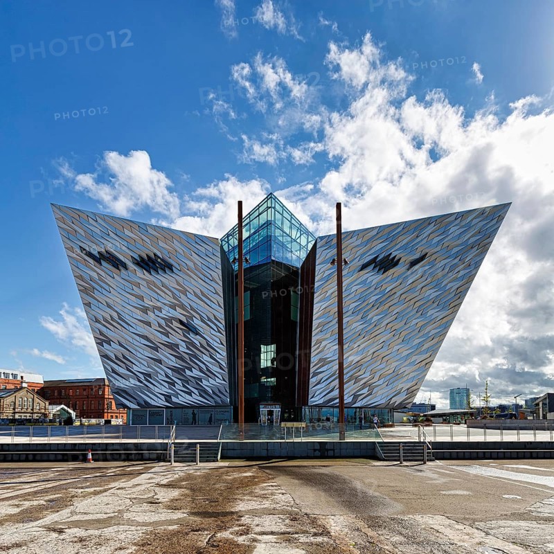 Titanic Belfast Visitor Centre, museum, modern architecture, architect Eric Kuhne, Titanic Quarter, Belfast, Antrim, Northern Ireland, Great Britain